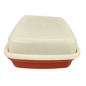 Vintage Tupperware Paprika Red Meat Marinade Storage Container With lid # 1518-3